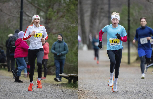 Hannah Martine Bergh og Per August Halle Haugen avslutta året med hver sin seier på 10 kilometeren i Nyttårsløpet i Tønsberg. (Foto: arrangøren)