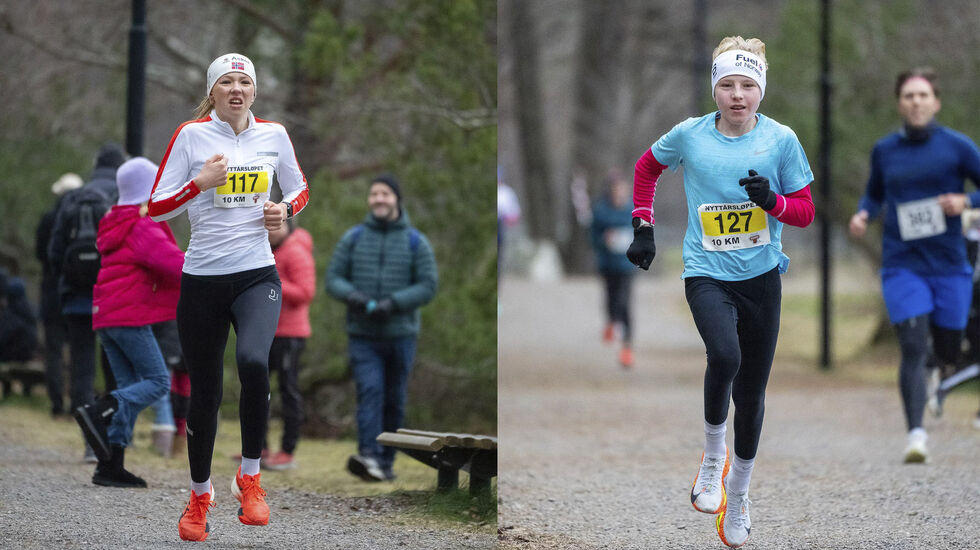 Hannah Martine Bergh og Per August Halle Haugen avslutta året med hver sin seier på 10 kilometeren i Nyttårsløpet i Tønsberg. (Foto: arrangøren)