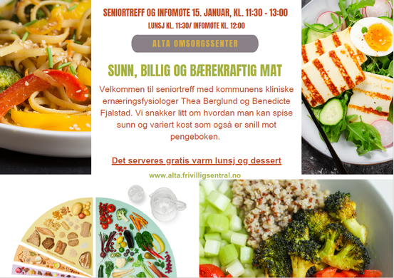 Plakat med informasjon om torgsamling for senior