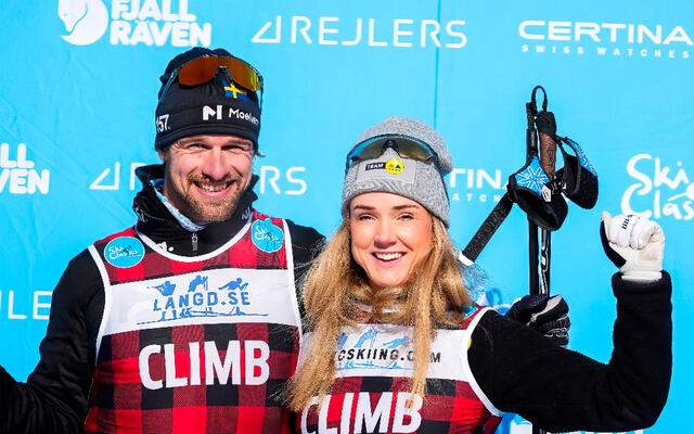 Oskar Kardin og Emilie Fleten tok hver sin seier i Ski Classicsrennet i La Venosta. (Foto: Photo: Vanzetta/NordicFocus)