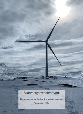 bilde av vindturbin planprogram Skarvberget vindfkraftverk