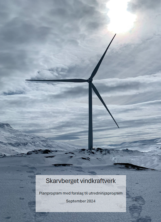 bilde av vindturbin planprogram Skarvberget vindfkraftverk