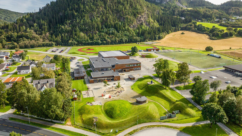 Lundamo skole og barnehage. Foto: Melhus kommune