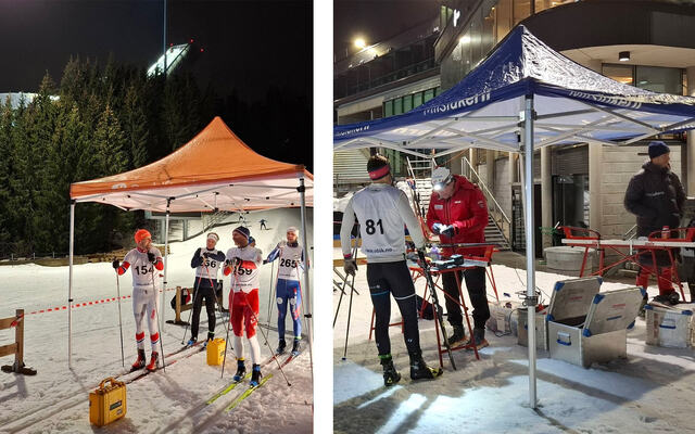 Deltakere gjør seg klare til vinterens tredje renn i OABIK-karusellen i Holmenkollen. (Foto: arrangøren)