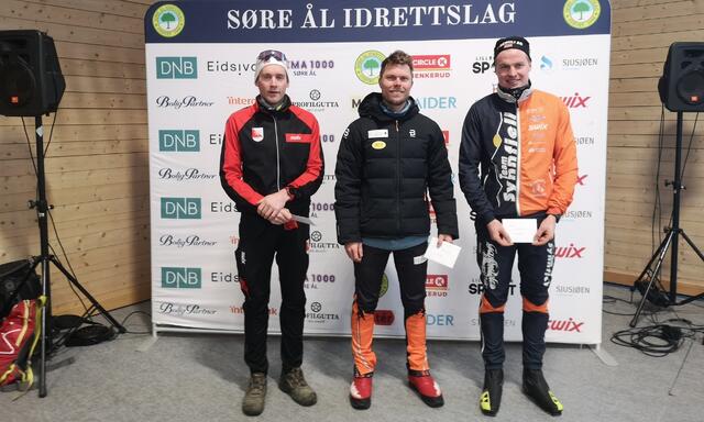 De tre beste i herreklassen på 43 km klassisk (fra v): Magnus Bleken, Haakon Holden og Jonas Bergli. (Foto: Rolf Bakken)