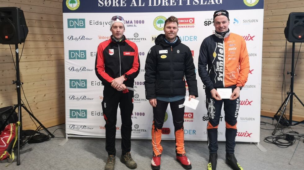 De tre beste i herreklassen på 43 km klassisk (fra v): Magnus Bleken, Haakon Holden og Jonas Bergli. (Foto: Rolf Bakken)