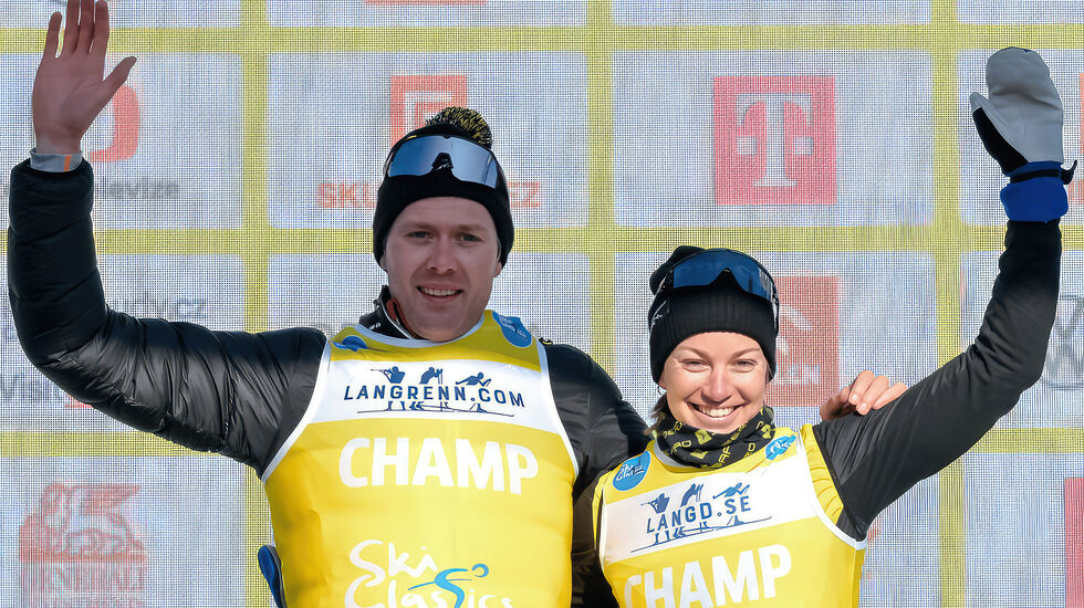 Ole Jørgen Bruvoll og Anikken Gjerde Alnæs vant i Jizerska50. (Photo: Reichert/NordicFocus)