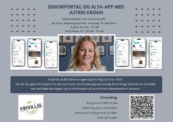 Plakat om informasjon om Alta-appen