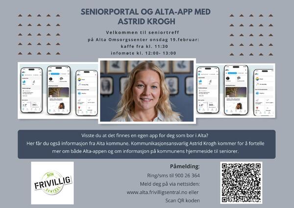 Plakat om informasjon om Alta-appen
