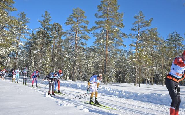 Fra fjorårets Orsa Grønklitt Classic med Johan Hoel, Team Ragde Charge i føringen foran Thomas Ødegaarden, Team Eksjöhus. (Foto: Arrangøren)