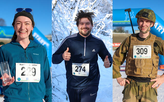 Silje Nordahl Sævig, Sondre Haukelidsæter og Mats Mollandsøy Sørensen fikk alle en fin opplevelse i Februar Maraton. (Alle foto: Arne Dag Myking)