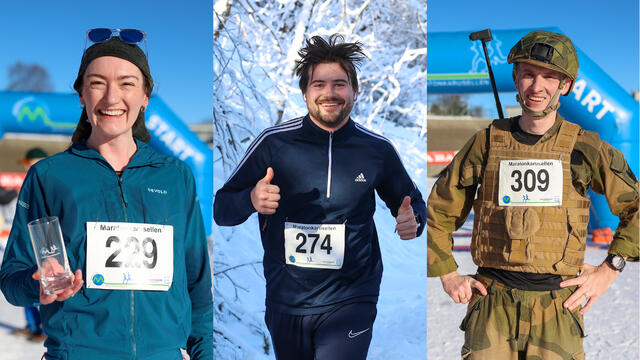 Silje Nordahl Sævig, Sondre Haukelidsæter og Mats Mollandsøy Sørensen fikk alle en fin opplevelse i Februar Maraton. (Alle foto: Arne Dag Myking)