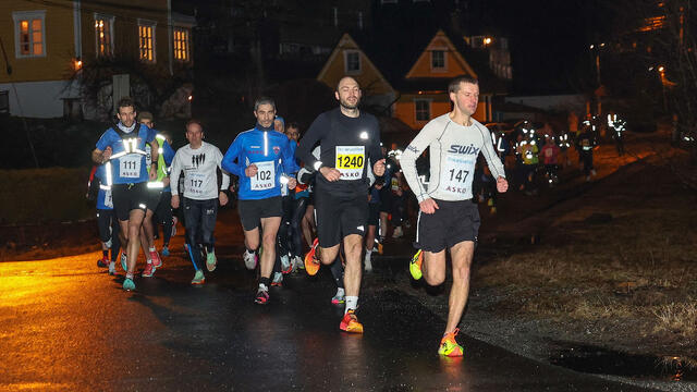 Espen Borge Joensen tar føringen fra start. Andreas Hauge og Thomas Skjæveland henger seg på. (Alle foto: Arne Dag Myking)