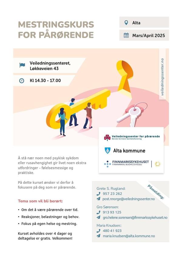 plakat om mestringskurs for pårørende