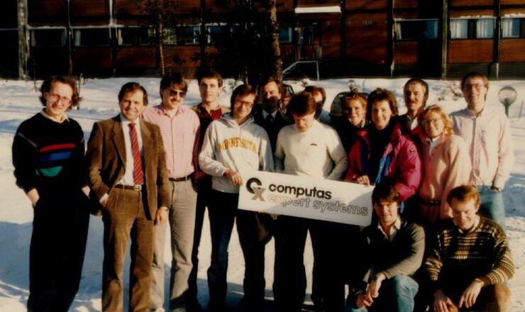 De ansatte i Computas i 1987, 2 år etter etableringen, da under navnet Computas Expert Systems.