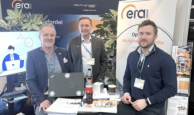 Fra Venstre: Jan-Tore Wollan, Frank Sverre Rognli og Fredrik Hansen i ERA Group på messe.