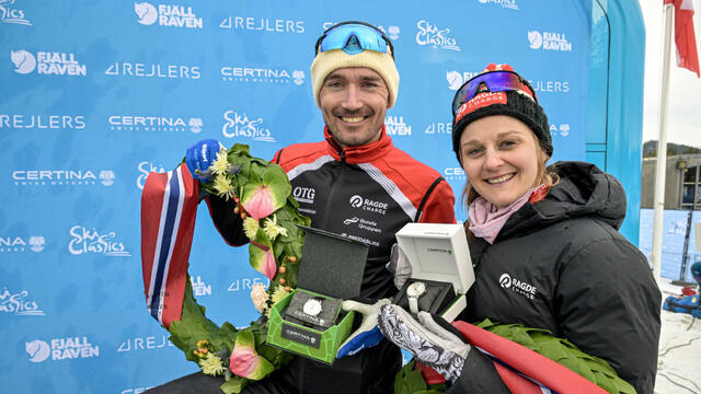 Andreas Nygaard og Stina Nilsson vant årets Birkebeinerrenn. (Foto: SkiClassics)