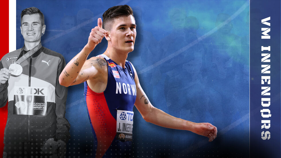 Jakob Ingebrigtsen stiller som storfavoritt på to øvelser under innendørs-VM i friidrett i Kina denne helgen. (Foto: Arne Dag Myking / Grafikk: Tom-Arild Hansen)