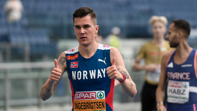 Jakob Ingebrigtsen tok seg enkelt videre til 1500 meterfinale fra fredagens forsøksheat. Her fra EM i 2024. (Arkivfoto: Bjørn Johannessen)