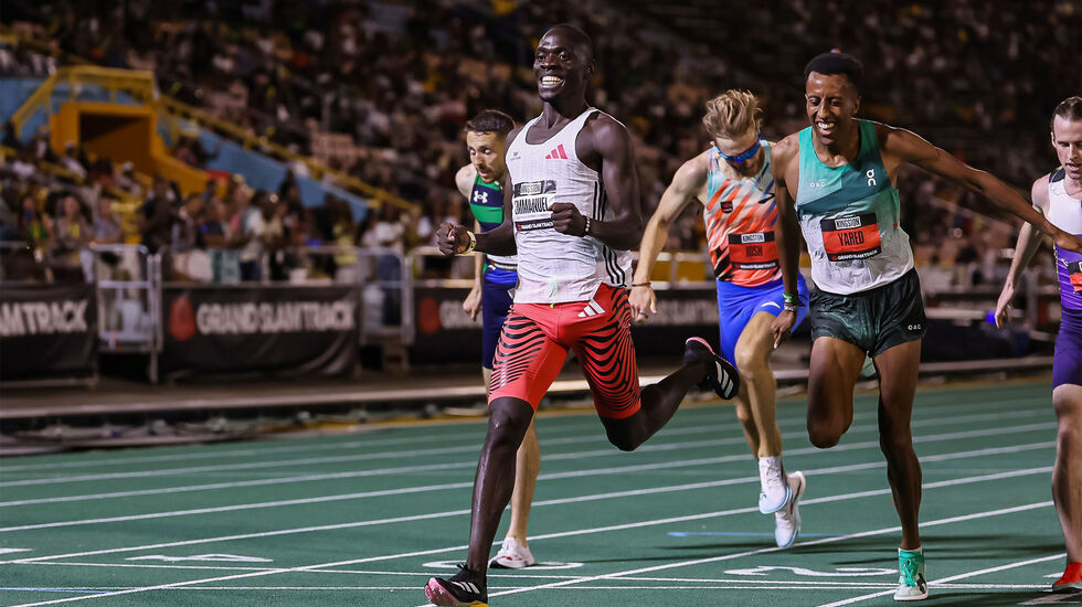 800 m-spesialist Emmanuel Wanyonyi spurta ned et felt bestående av verdens beste 1500 m-løpere minus Jakob Ingebrigtsen. (Foto: Grand Slam Track)