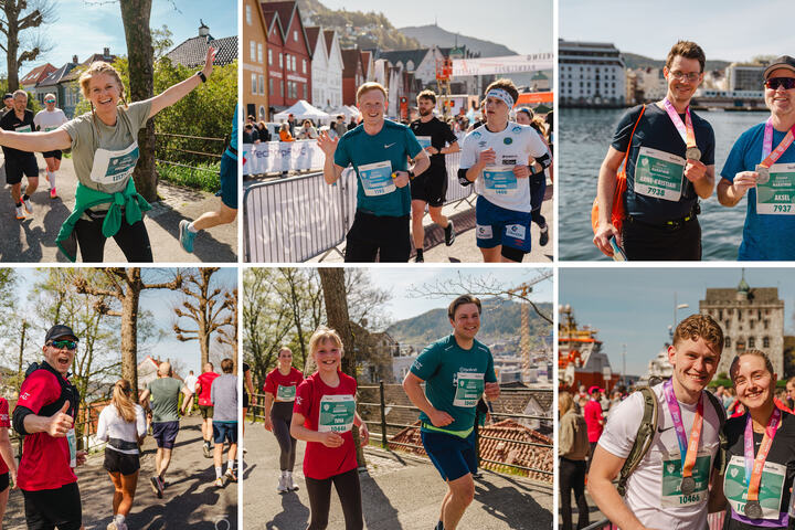 Solskinn og løpsglede preget gatene i Bergen denne dagen, under Bergen City Marathon. (Alle foto: Veronika Ask Stuksrud)
