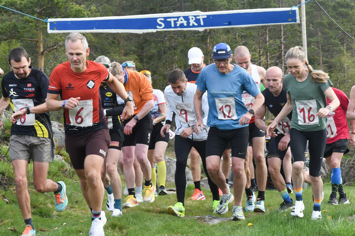 Starten går for Steinsland bygdemaraton 2025. (Foto: Ola Bjerkevoll/Agderposten)