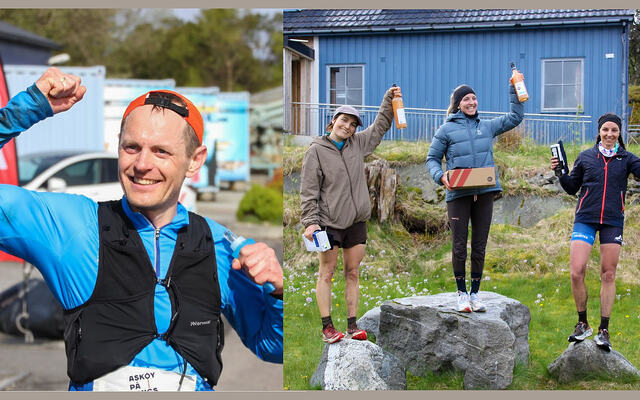 Jan Tore Tellefsen ble nummer to i fjor, i år ble det seier i Askøy på langs. Anita Iversen Lilleskare vant slik hun har pleid å gjøre de siste to årene. (Foto: arrangør)