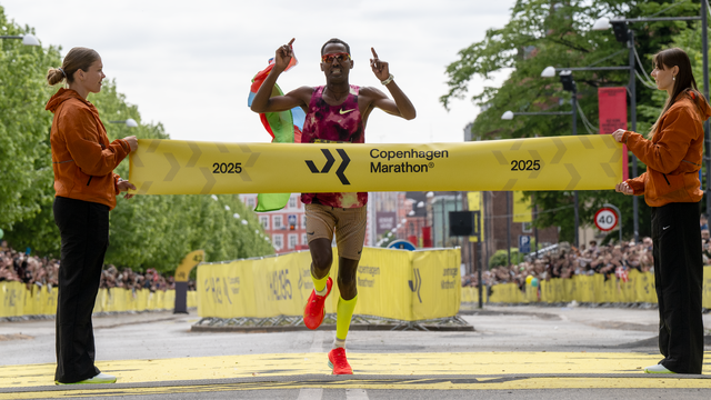 Berhane Tesfaye fra Eritrea vant København Maraton bare to sekunder fra løypesekordem. (Foto: Sparta Atletik & Løb)