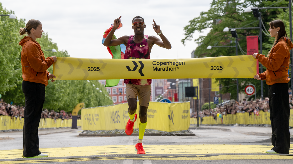 Berhane Tesfaye fra Eritrea vant København Maraton bare to sekunder fra løypesekordem. (Foto: Sparta Atletik & Løb)