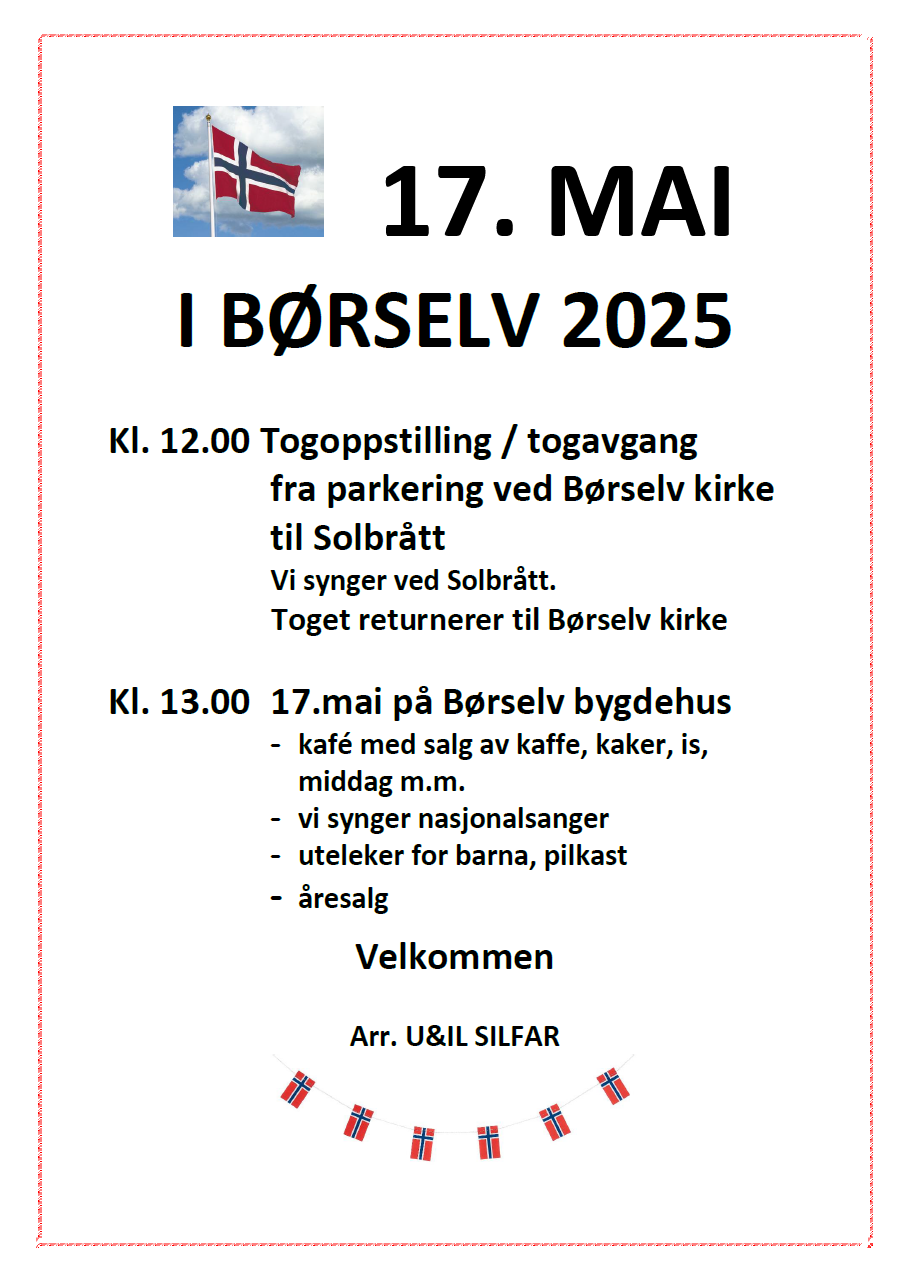 bilde av program for markering av 17. mai i Børselv