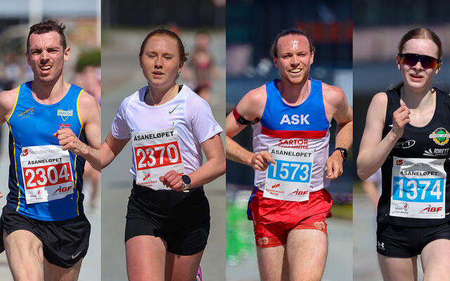 Tage Morken Augustson, Adele Norheim Henriksen, Marius Garmann Sørli og Aurora Veen Torkildsen vant i årets Åsaneløp. (Alle foto: Arne Dag Myking)