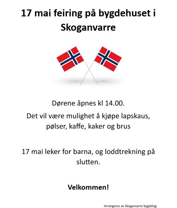 Program for markering 17.mai Skoganvarre