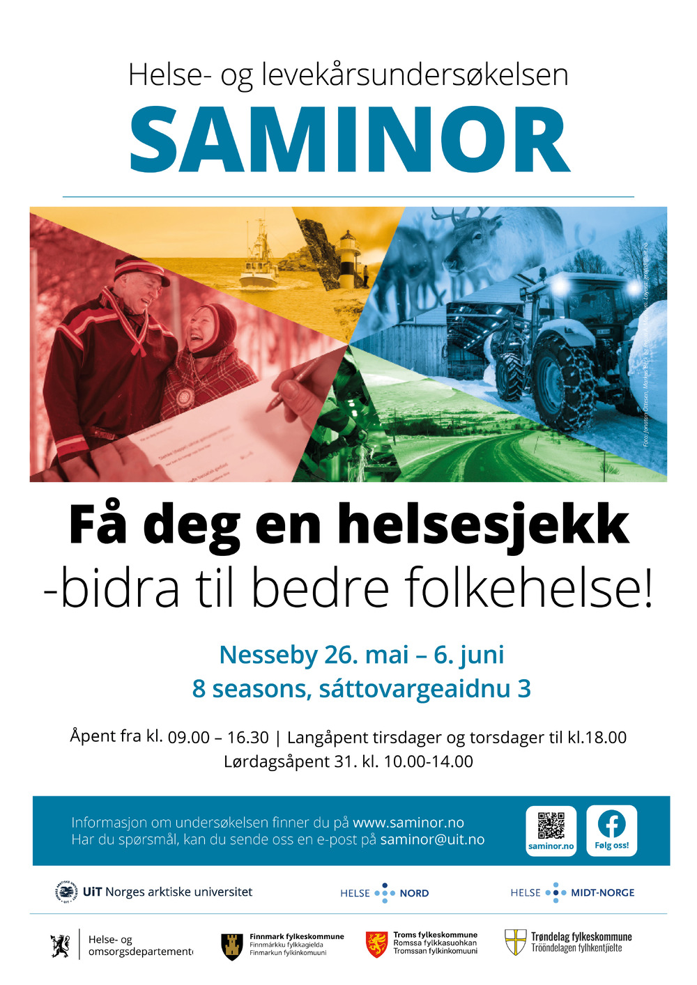 Plakat som ber deg delta på saminor undersøkelsen