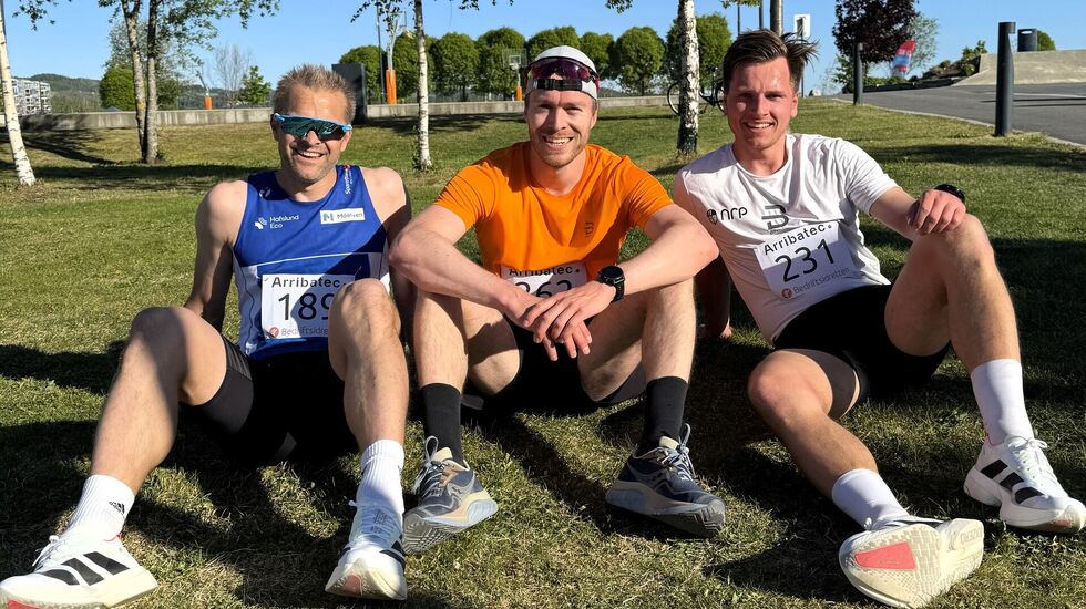 Trioen som kjempet om seieren i Mjøsparken (fra venstre): Pål Jostad, Øyvind Flobergseter og Kristian Larsen. (Foto: Hilde Hagevik Odde)