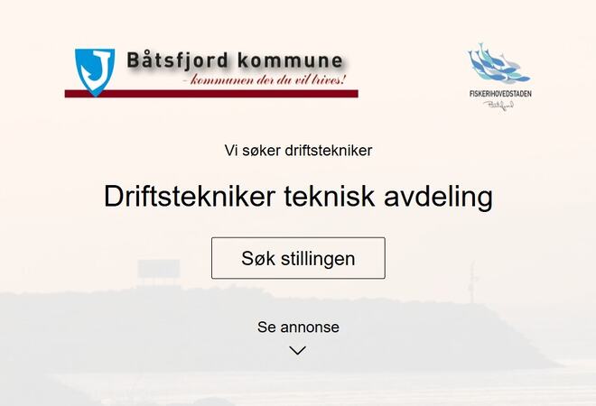 På Bilde: Stilling ledig plakat.