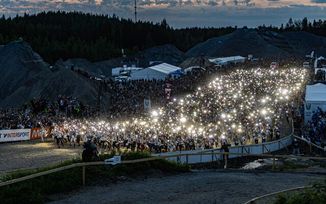 Starten av Jukola stafetten. Arrangørfoto
