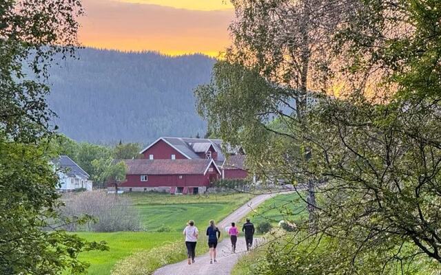 Løpere i solnedgang. Foto: Stian Fossum