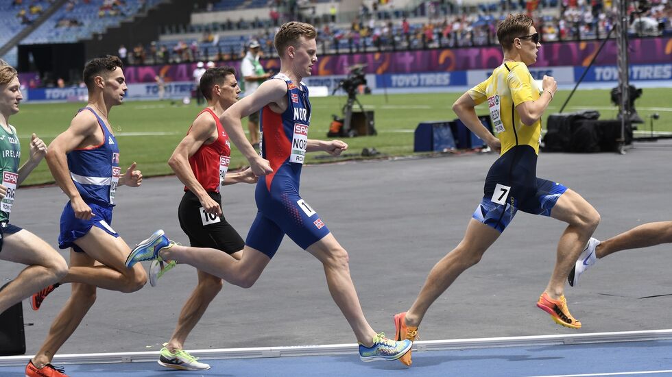 Narve Gilje Nordås under forsøket på 1500 m under EM i Roma i fjor. (Foto: Bjørn Johannessen)