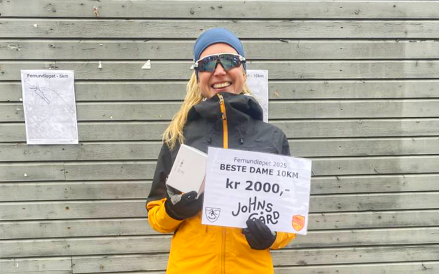 Sonja Emilie Moen fikk sin andre seiersbonus i Femundløpet og manglet kun to sekunder på å ta rekordbonusen også. (Foto: arrangøren)