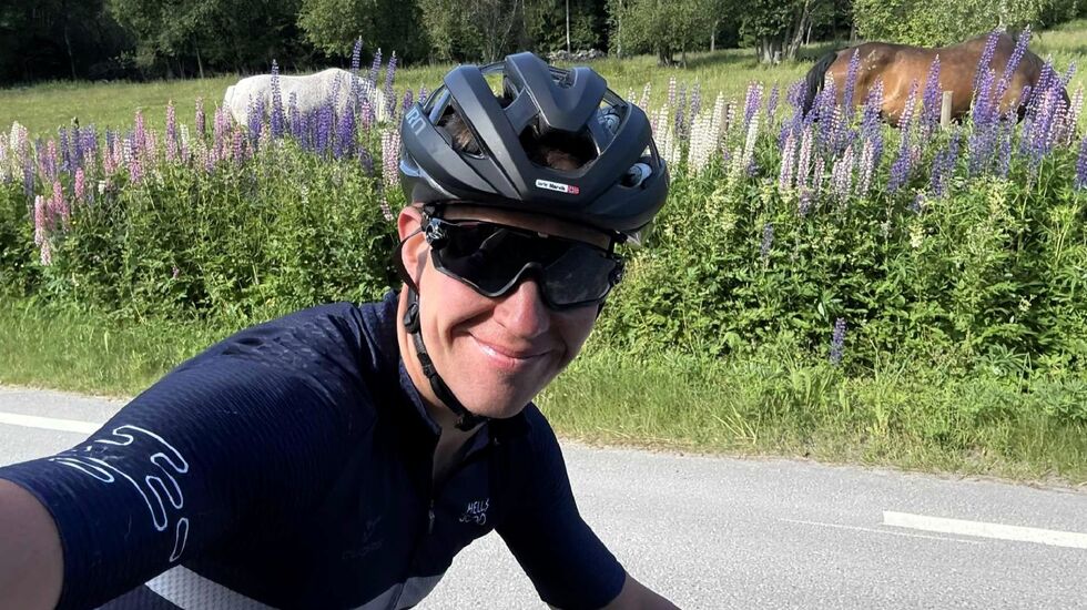 Jarle Marvik brukte ikke opp alle (heste)kreftene her i søndagens everesting siden han hadde noen igjen til å toppe Kongsvingerkarusellen søndag. (Foto: privat)