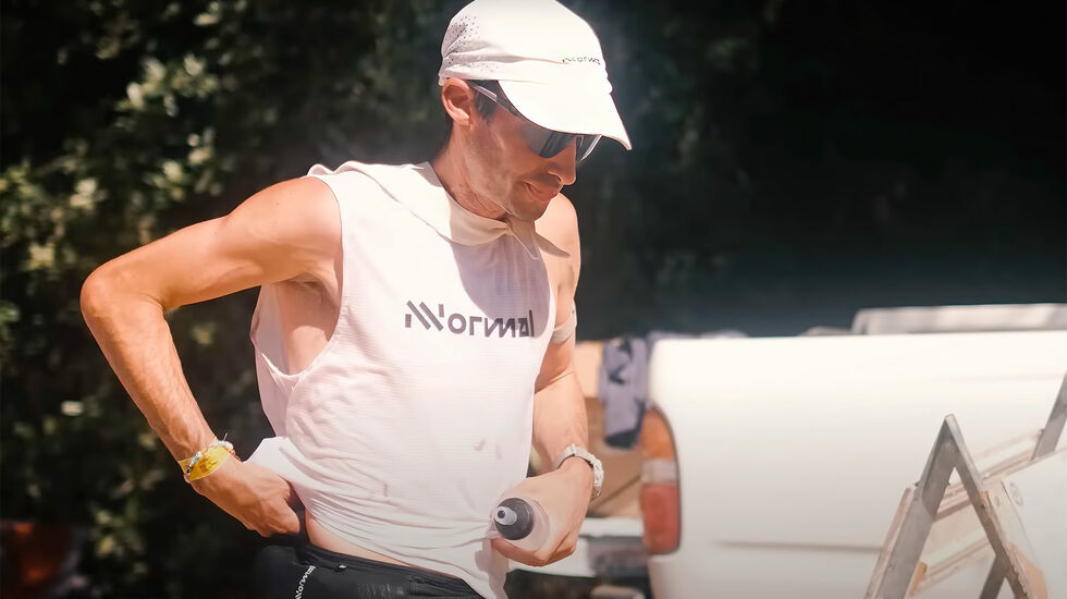 Killoian Jornet underveis i årets Western States 100. (Foto: Skjermdump Youtube / Nick Danielson)