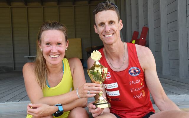 Vinnerne Monika Kørra og Magnus Torp Antonsen. (Foto: Risberget Turforening)