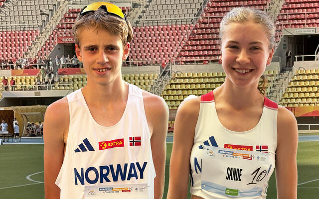 Martin Sølvberg Tjelle og Aurora Kanutte Brandt Sande tok hver sin tiendeplass i varmen. (Foto: Erlend Sande)