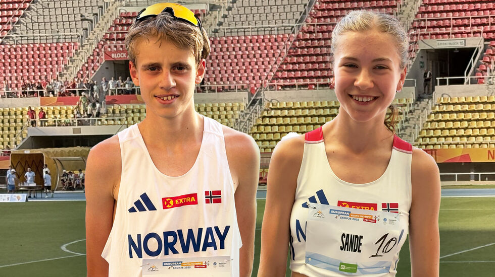 Martin Sølvberg Tjelle og Aurora Kanutte Brandt Sande tok hver sin tiendeplass i varmen. (Foto: Erlend Sande)