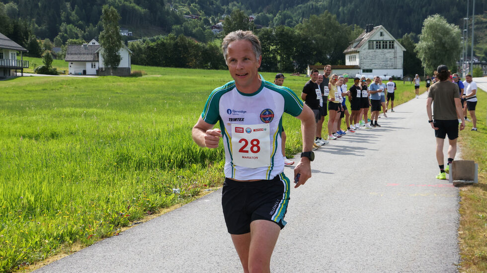 Hilmar Kråkenes i front på maraton. Foto: Martin Hauge-Nilsen  / Kondis