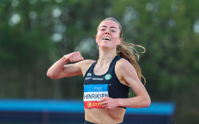 Vilde Våge Henriksen satte ny pers og tok en overbevisende seier på 3000 meter hinder. (Alle foto: Arne Dag Myking)