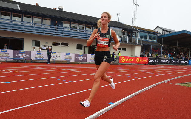 Kristine Lande Dommersnes tok NM-gull etter sterk løping på 10 000 m. (Alle foto: Arne Dag Myking)