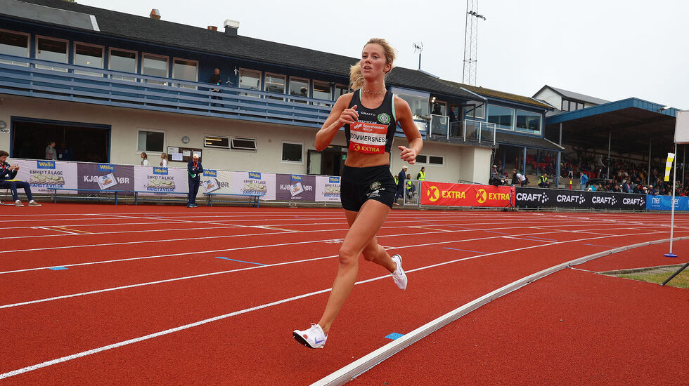 Kristine Lande Dommersnes tok NM-gull etter sterk løping på 10 000 m. (Alle foto: Arne Dag Myking)