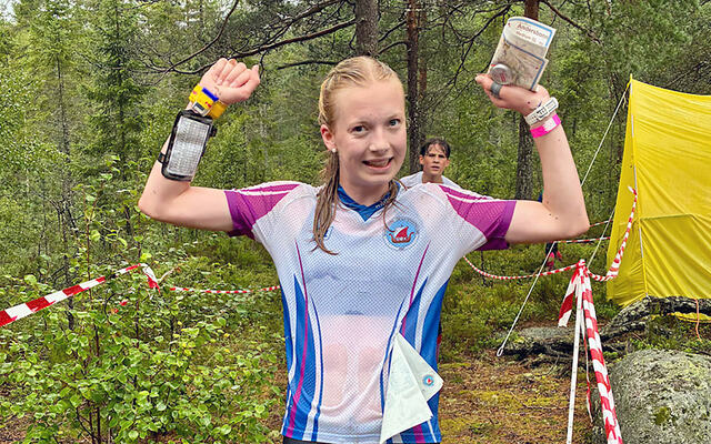 Anna Strøm Juliussen, Sandefjord OK vinner D16 (Foto: Norsk orientering)
