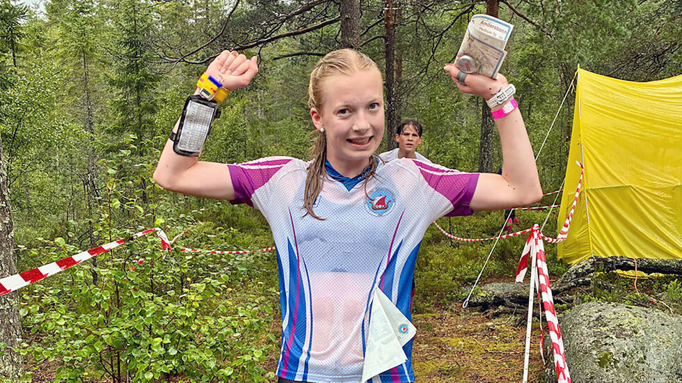 Anna Strøm Juliussen, Sandefjord OK vinner D16 (Foto: Norsk orientering)